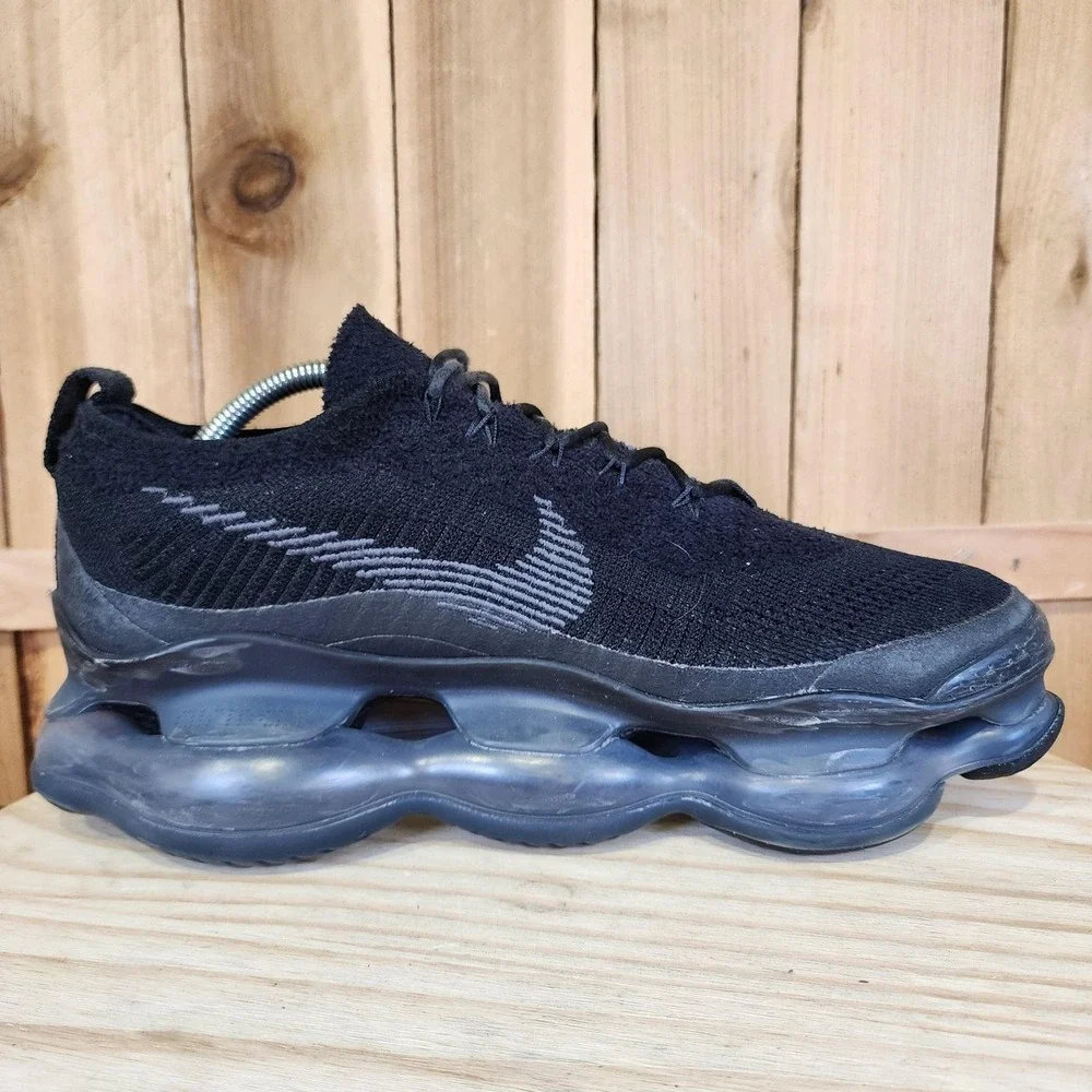 Nike Air Max Scorpion Flyknit Shoes Mens 11 Triple Black Running Sneakers
